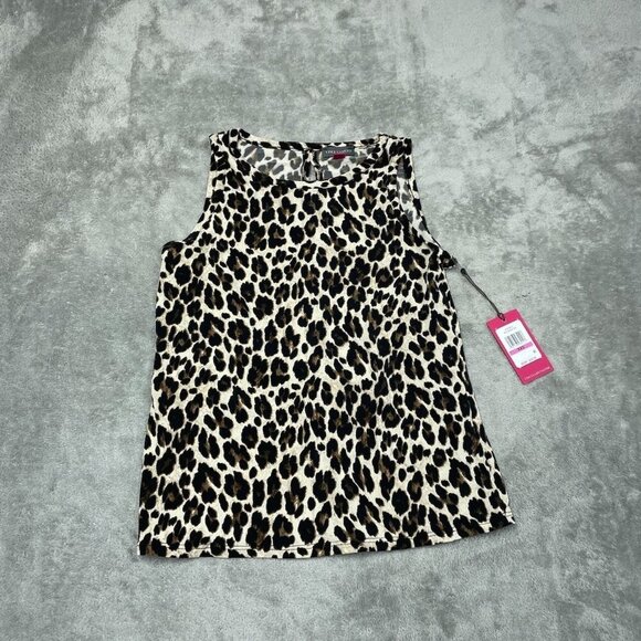 Vince Camuto Leopard Print Sleeveless Top XXS Polyester/Spandex NWT 6190 - Picture 1 of 8